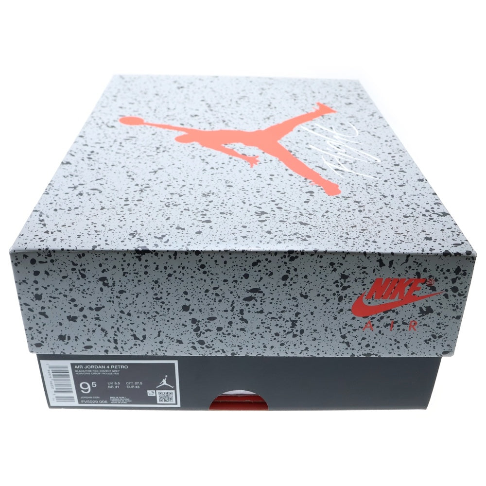 NIKE(ナイキ) AIR JORDAN 4 RETRO Bred Reimagined エアジョーダン4レトロブレッドリイマジンド ローカットスニーカー ブラック US9.5/27.5cm FV5029-006