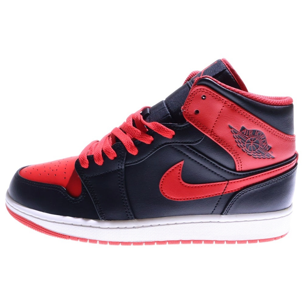 NIKE(ナイキ) AIR JORDAN 1 MID BRED TOE エアジョーダン1 ブレッドトゥー ミッドカットスニーカー ブラック/レッド US9.5/27.5cm DQ8426-060