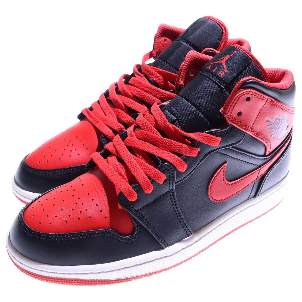 NIKE(ナイキ) AIR JORDAN 1 MID BRED TOE エアジョーダン1 ブレッドトゥー ミッドカットスニーカー ブラック/レッド US9.5/27.5cm DQ8426-060