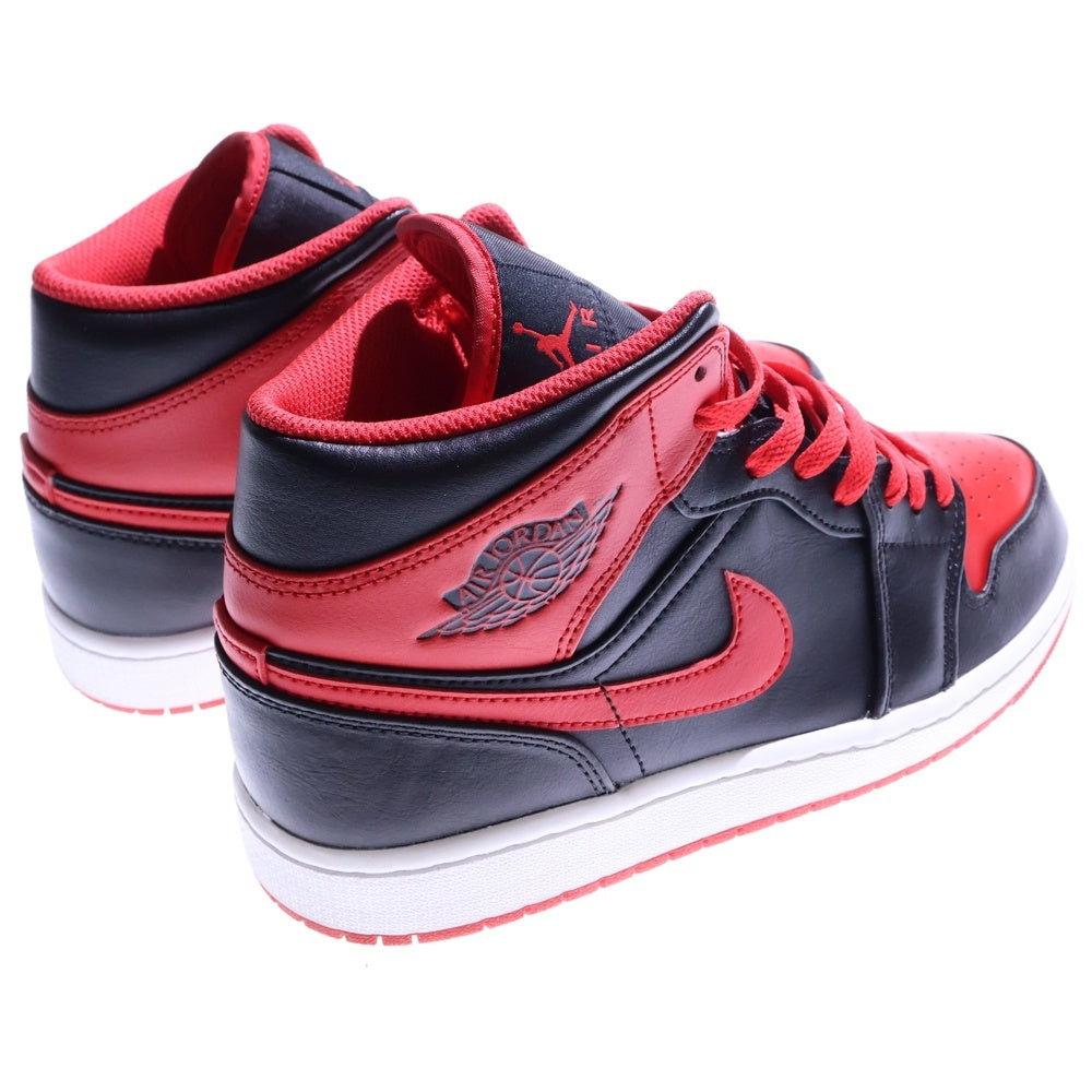 NIKE(ナイキ) AIR JORDAN 1 MID BRED TOE エアジョーダン1 ブレッドトゥー ミッドカットスニーカー ブラック/レッド US9.5/27.5cm DQ8426-060