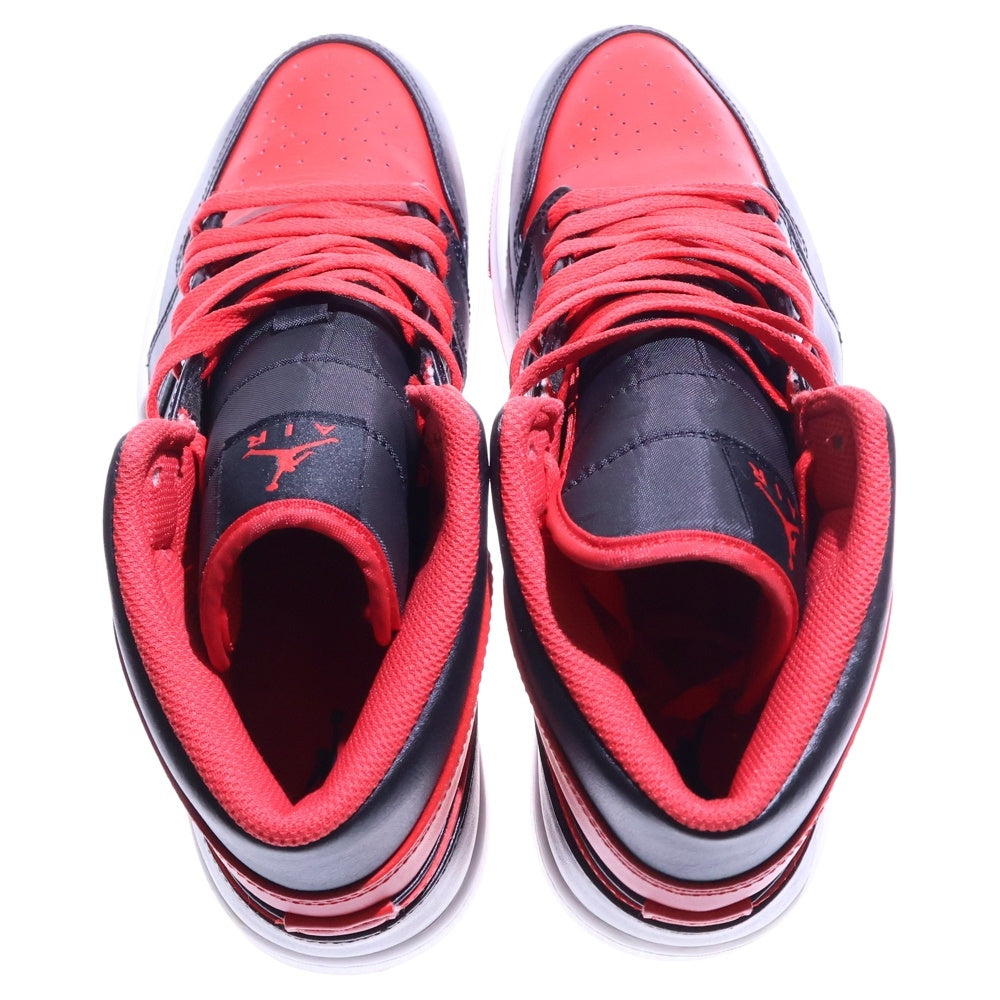 NIKE(ナイキ) AIR JORDAN 1 MID BRED TOE エアジョーダン1 ブレッドトゥー ミッドカットスニーカー ブラック/レッド US9.5/27.5cm DQ8426-060
