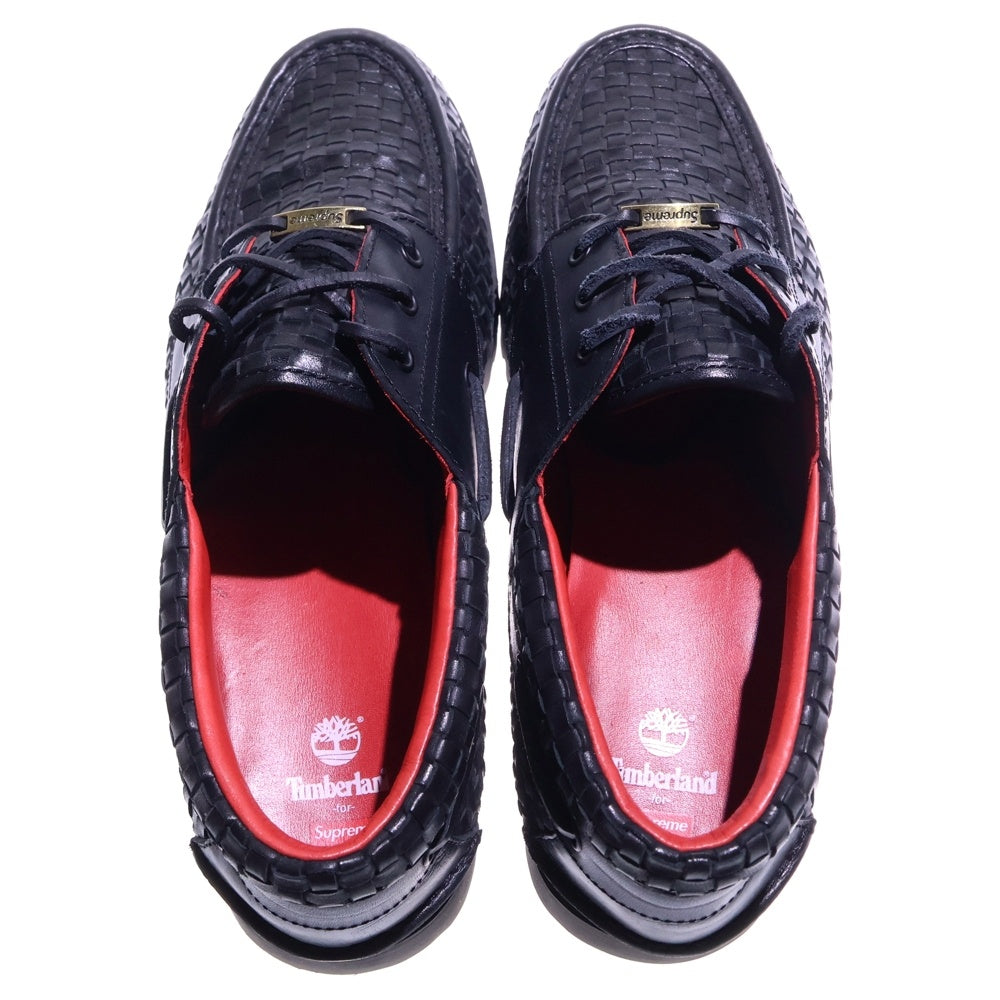 SUPREME(シュプリーム) 16AW ×ティンバーランド 3アイ クラシックラグ イントレチャート レザー ローファー デッキシューズ ローカットスニーカー US11/29cm TB0A5Y4F