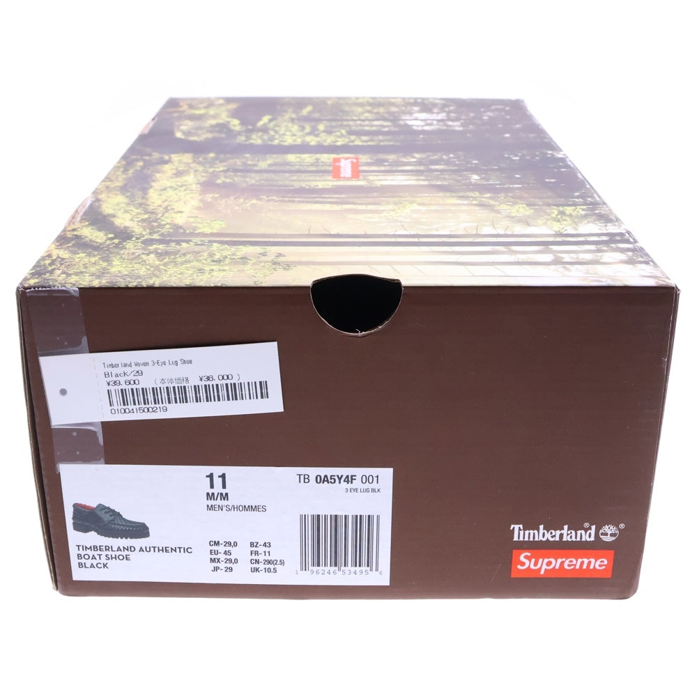 SUPREME(シュプリーム) 16AW ×ティンバーランド 3アイ クラシックラグ イントレチャート レザー ローファー デッキシューズ ローカットスニーカー US11/29cm TB0A5Y4F