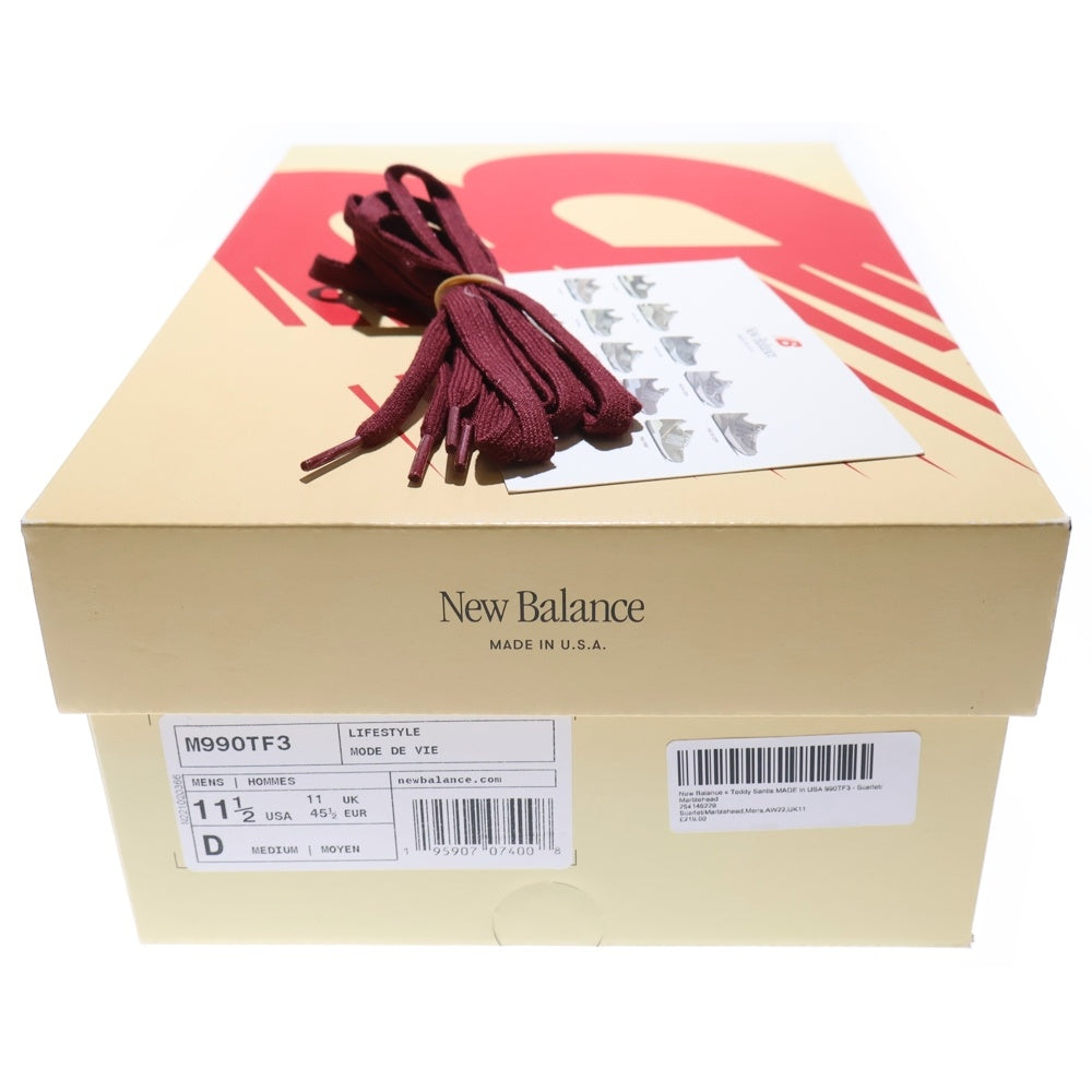 New Balance(ニューバランス) 990V3 スエード ローカットスニーカーシューズ ボルドー US11.5/29.5cm M990TF3