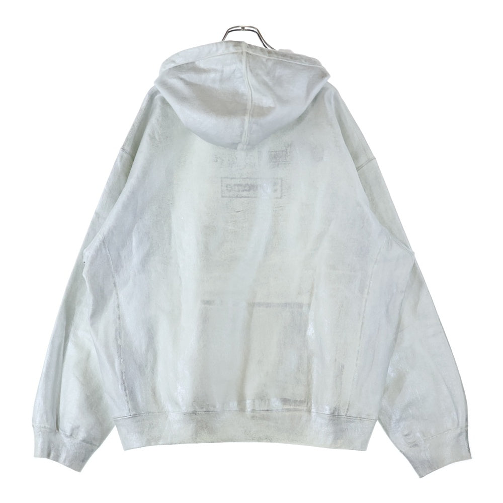 SUPREME(シュプリーム) 24SS ×MM6 Maison Margiela Foil Box Logo Hooded Sweatshirt メゾンマルジェラ ボックスロゴ スウェットプルオーバーパーカー シルバー
