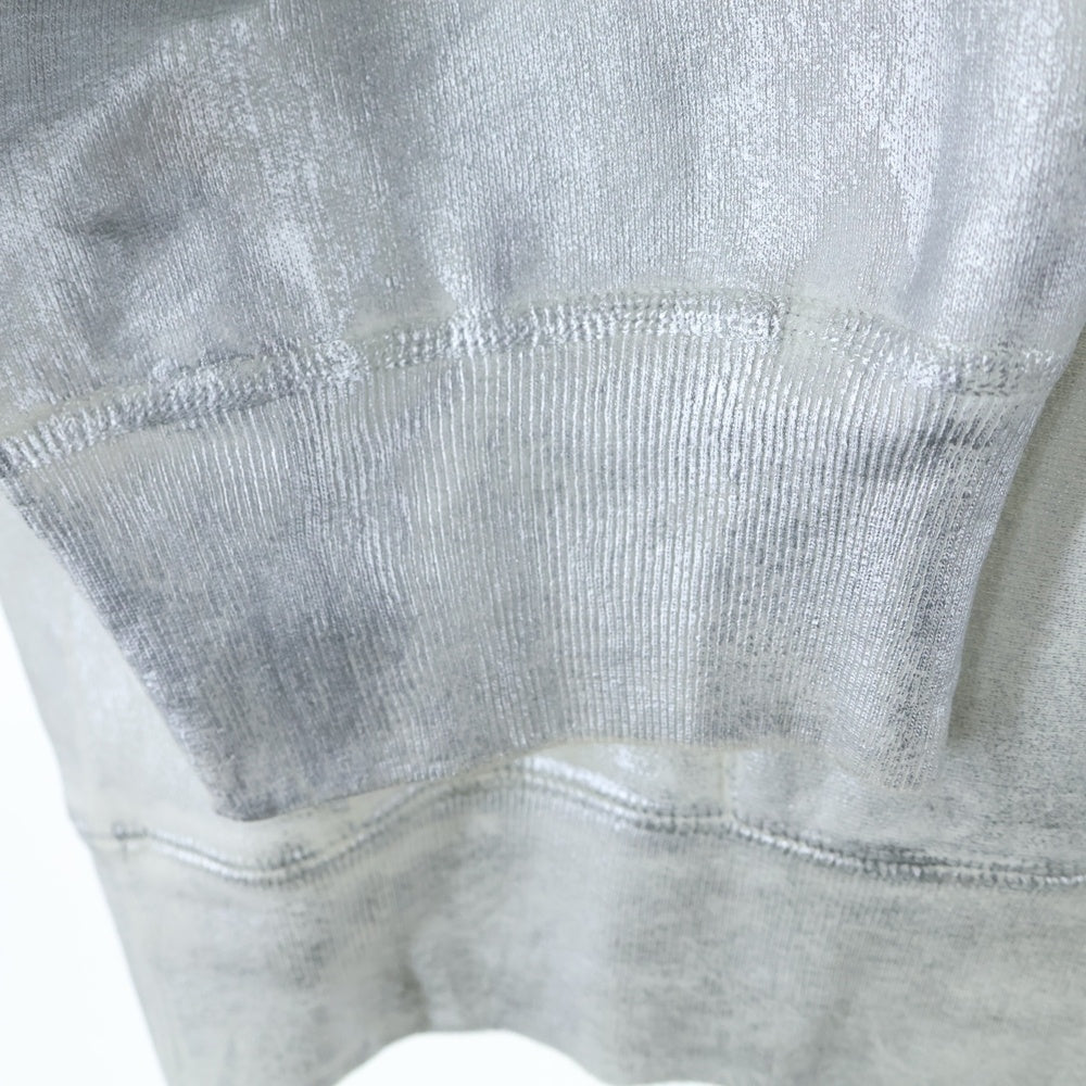 SUPREME(シュプリーム) 24SS ×MM6 Maison Margiela Foil Box Logo Hooded Sweatshirt メゾンマルジェラ ボックスロゴ スウェットプルオーバーパーカー シルバー