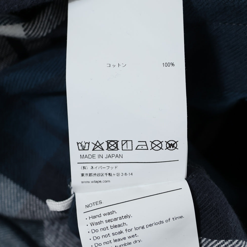 WTAPS(ダブルタップス) 24SS GOWN COAT COTTON FLANNEL TEXTILE コットン フランネルチェック ガウンコート グリーン/ホワイト 241TQDT-JKM01