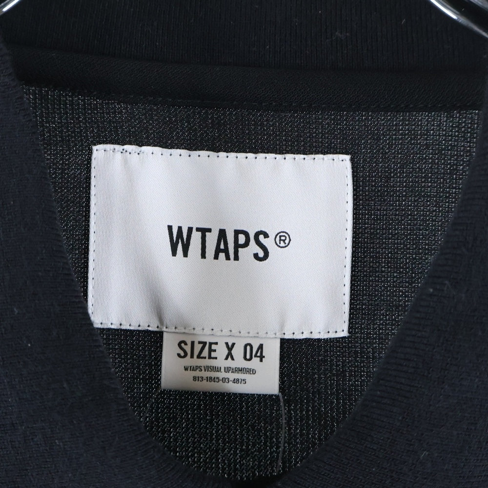 WTAPS(ダブルタップス) 23SS PARALLEL SS POLY パラレル ポリエステル ハーフジップ 半袖ポロシャツ ブラック 231ATDT-CSM35