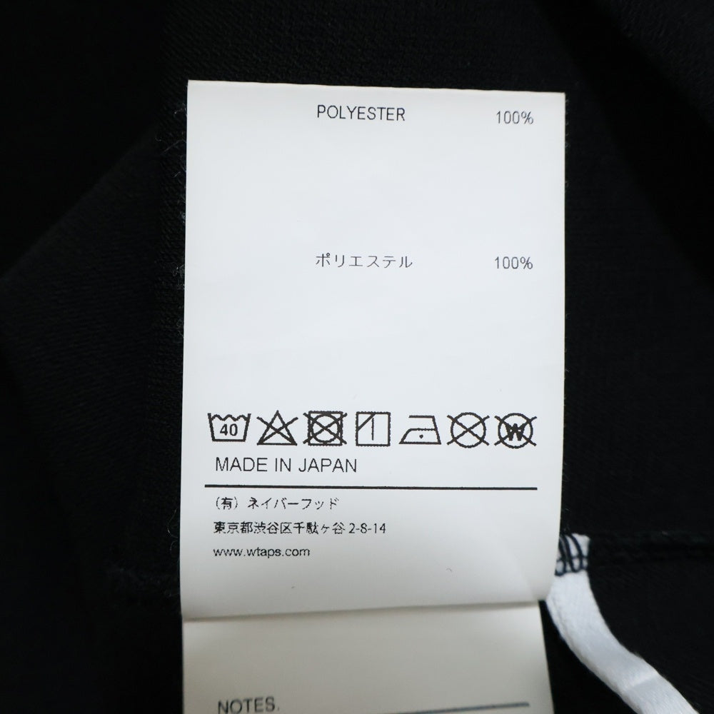 WTAPS(ダブルタップス) 23SS PARALLEL SS POLY パラレル ポリエステル ハーフジップ 半袖ポロシャツ ブラック 231ATDT-CSM35