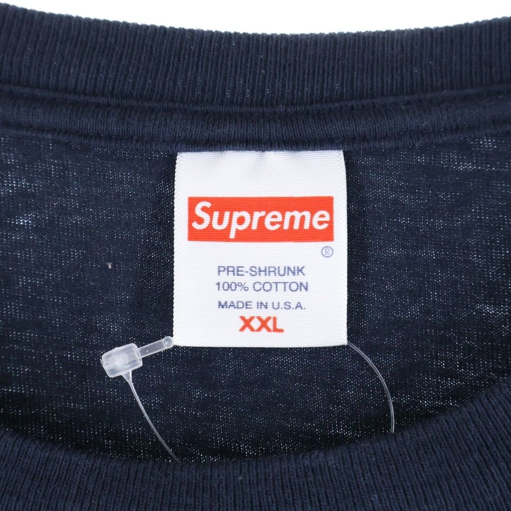 SUPREME(シュプリーム) 21SS ×KAWS Chalk Logo Tee カウズ チョークロゴ 半袖Tシャツ ネイビー