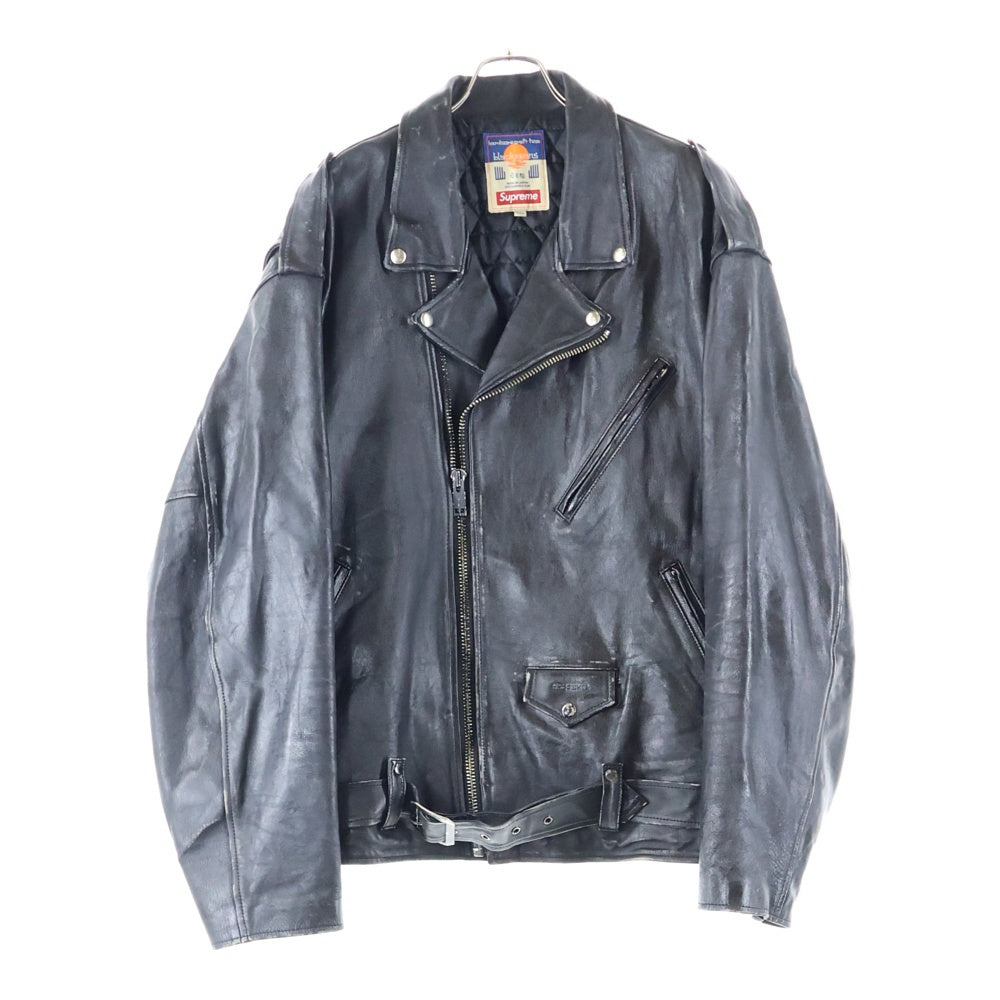 SUPREME(シュプリーム) 23AW ×Blackmeans Painted Leather Motorcycle Jacket ブラックミーンズ ペインテッド レザー モーターサイクル ジャケット ブラック