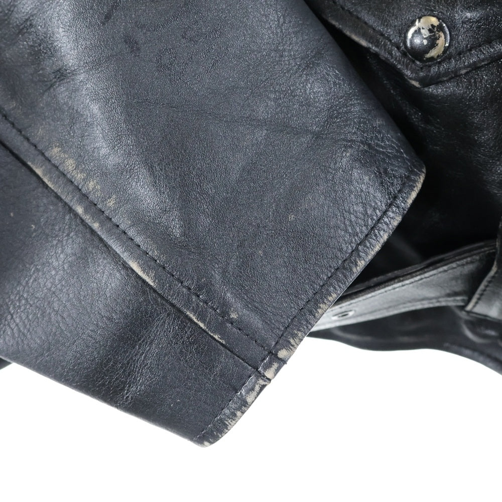 SUPREME(シュプリーム) 23AW ×Blackmeans Painted Leather Motorcycle Jacket ブラックミーンズ ペインテッド レザー モーターサイクル ジャケット ブラック
