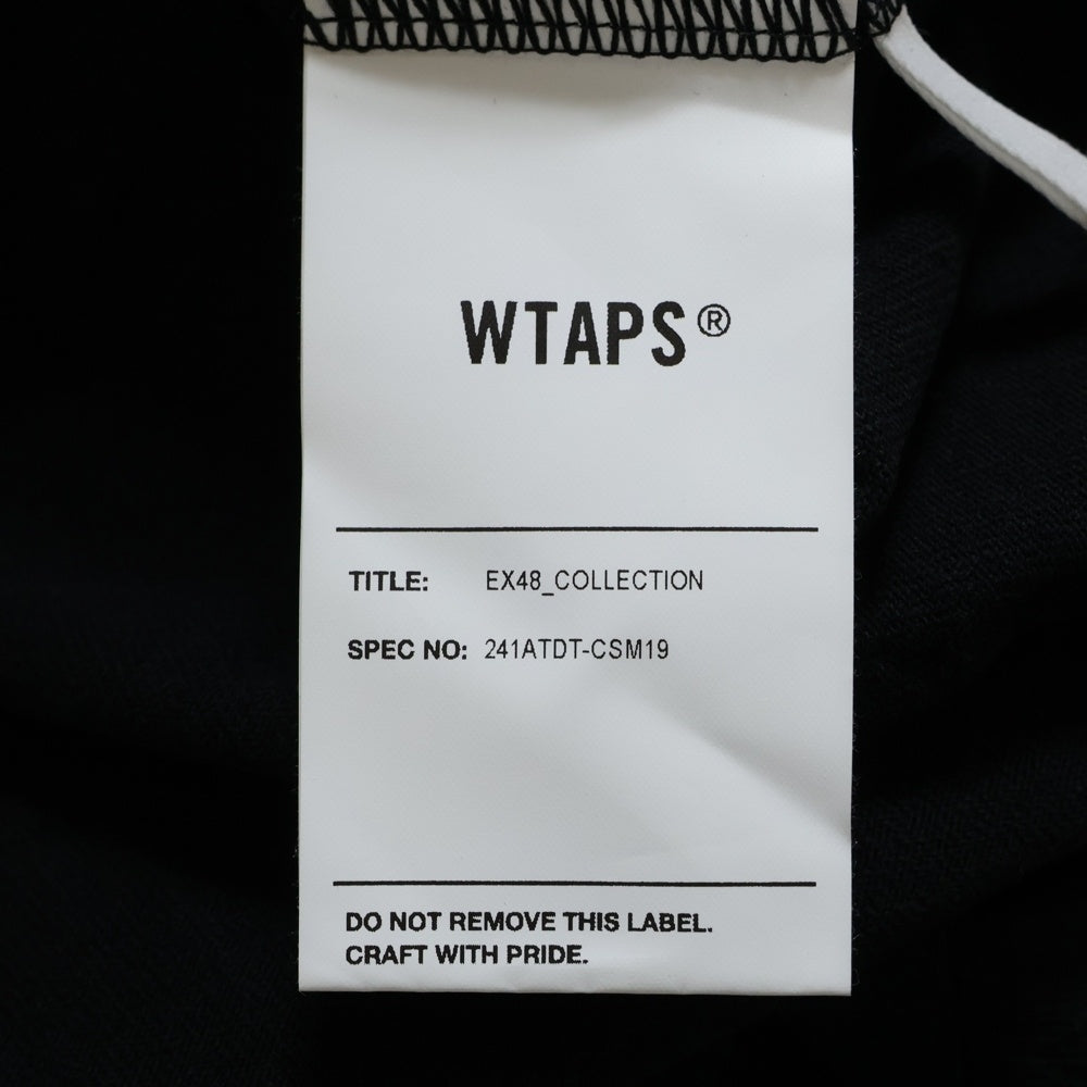 WTAPS(ダブルタップス) 24SS OBJ 04/LS/COTTON.MON ロゴ 長袖Tシャツ ロンT ブラック 241ATDT-CSM19