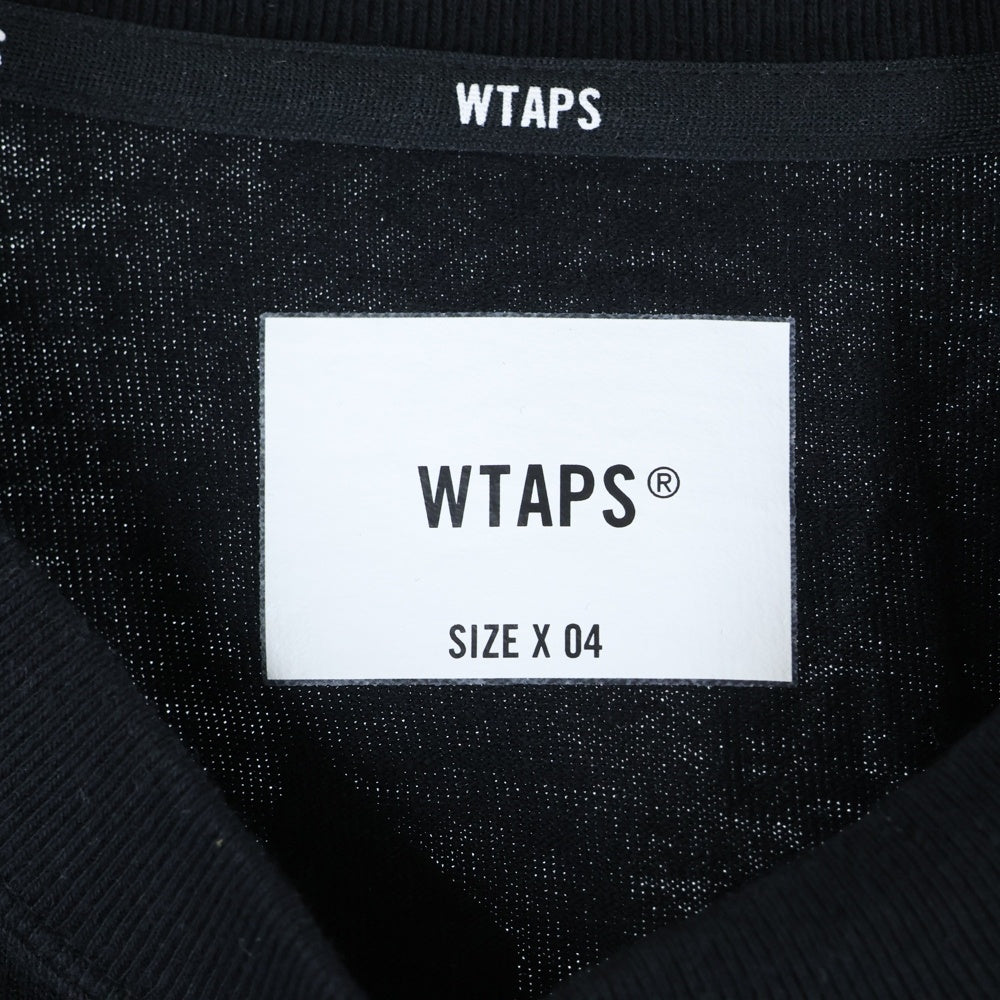 WTAPS(ダブルタップス) 24SS OBJ 04/LS/COTTON.MON ロゴ 長袖Tシャツ ロンT ブラック 241ATDT-CSM19