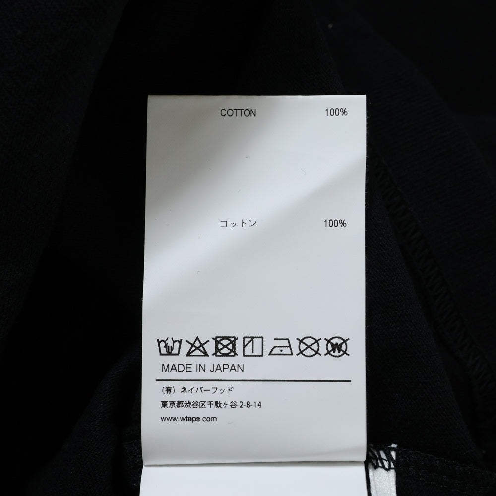 WTAPS(ダブルタップス) 24SS OBJ 04/LS/COTTON.MON ロゴ 長袖Tシャツ ロンT ブラック 241ATDT-CSM19
