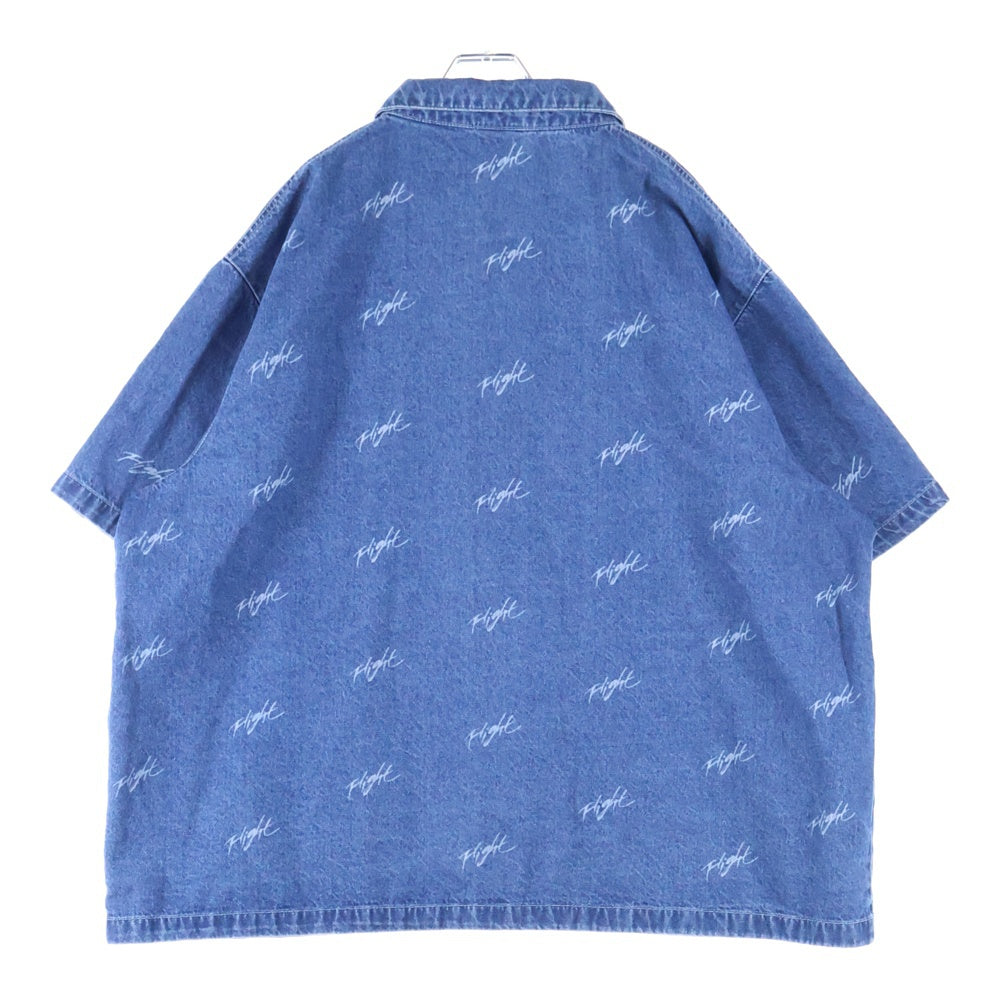 JORDAN BRAND(ジョーダンブランド) M J FLT HRTG DENIM AOP TOP BLUE フライト ヘリテージ デニム 半袖シャツ インディゴ FN4653-436