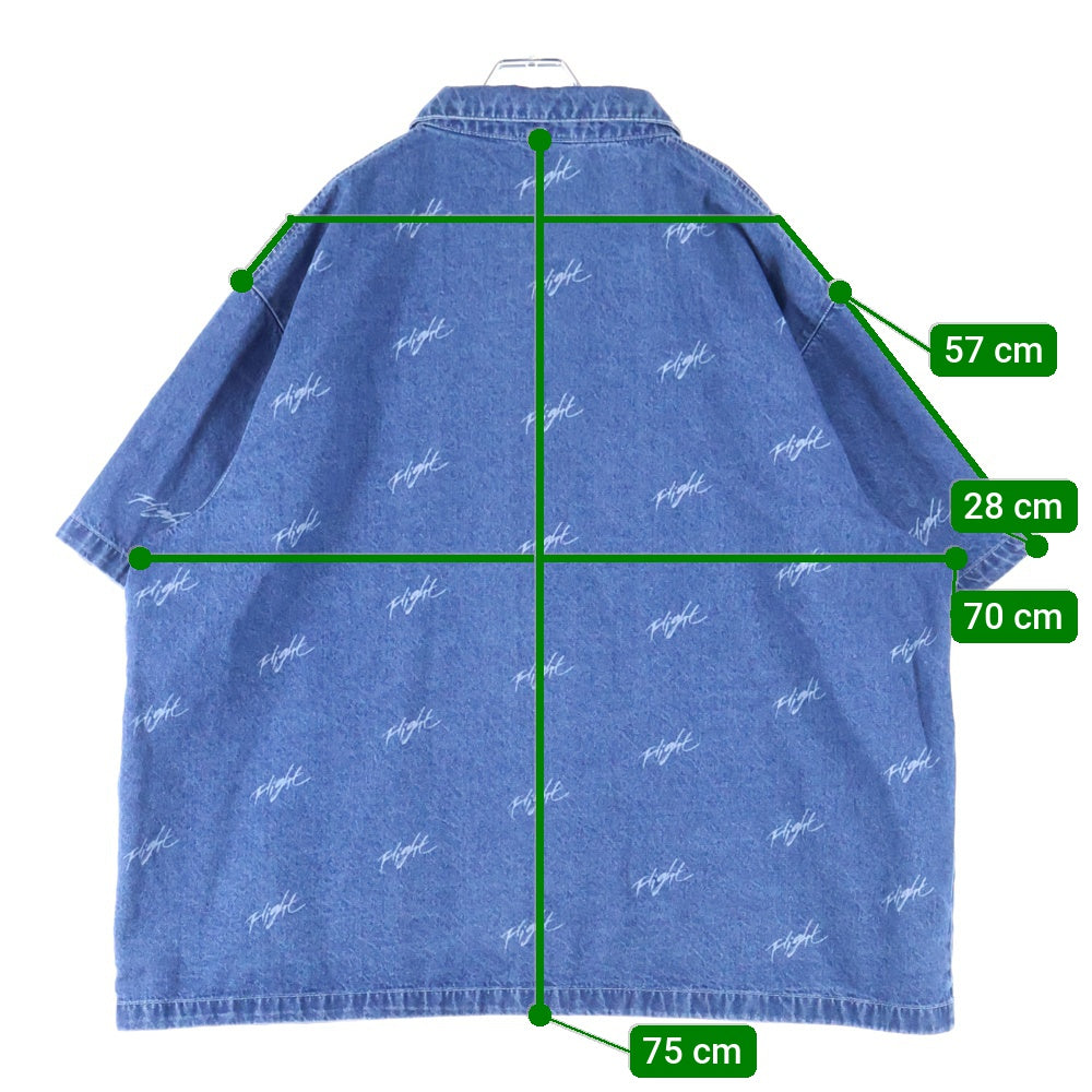 JORDAN BRAND(ジョーダンブランド) M J FLT HRTG DENIM AOP TOP BLUE フライト ヘリテージ デニム 半袖シャツ インディゴ FN4653-436