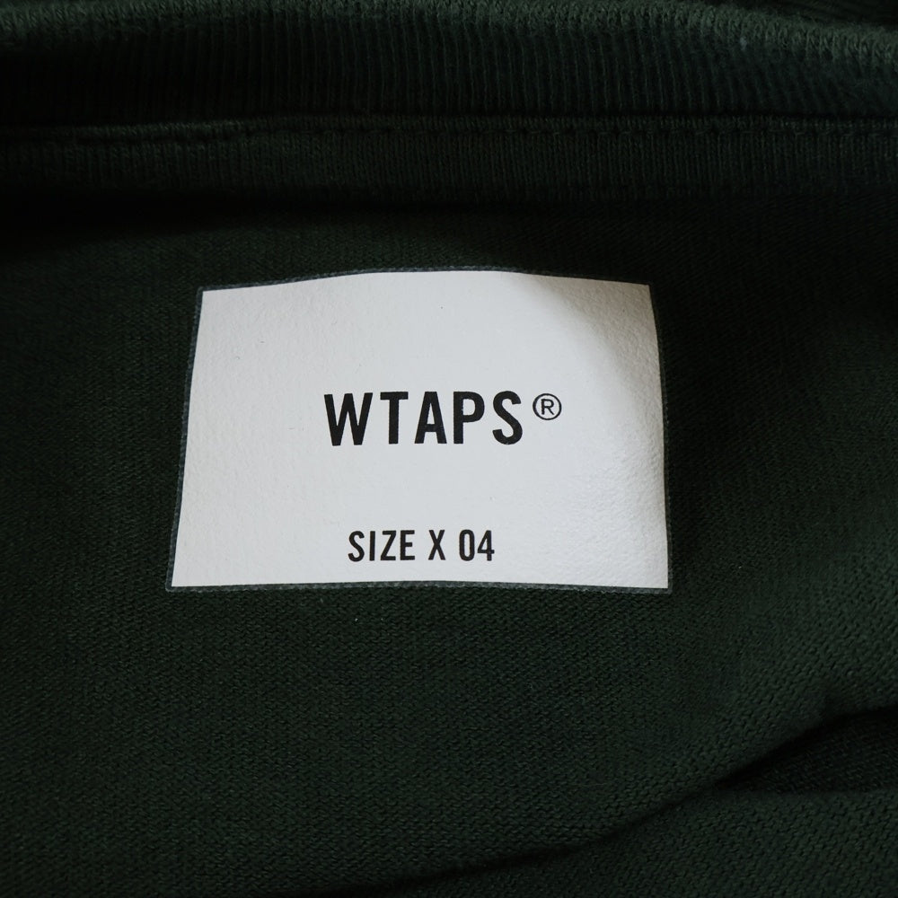 WTAPS(ダブルタップス) 23AW AII 01 LS COTTON PROTECT ロゴ刺繍 長袖Tシャツ ロンT グリーン 232ATDT-CSM06