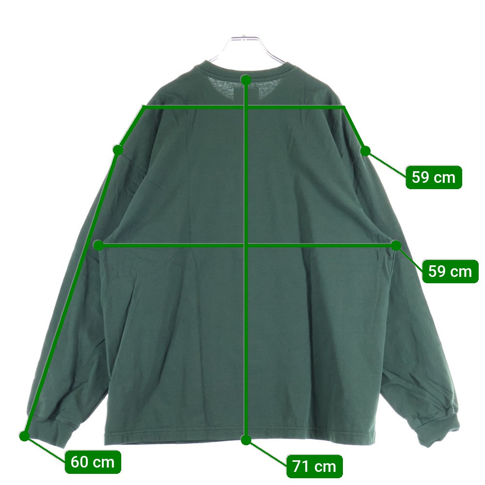 WTAPS(ダブルタップス) 23AW AII 01 LS COTTON PROTECT ロゴ刺繍 長袖Tシャツ ロンT グリーン 232ATDT-CSM06