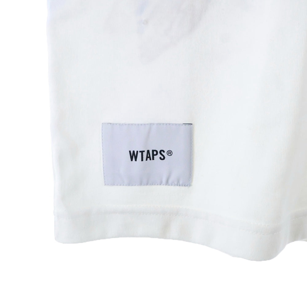 WTAPS(ダブルタップス) 23SS QB SS CTPL WUT ロゴ刺繍 フットボール クルーネック 半袖Tシャツ カットソー ホワイト 231ATDT-CSM31