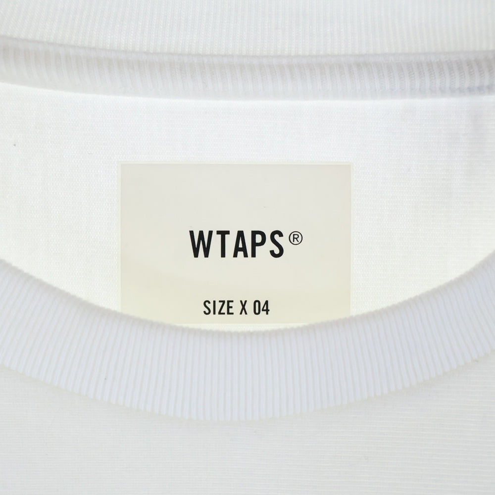 WTAPS(ダブルタップス) 23SS QB SS CTPL WUT ロゴ刺繍 フットボール クルーネック 半袖Tシャツ カットソー ホワイト 231ATDT-CSM31