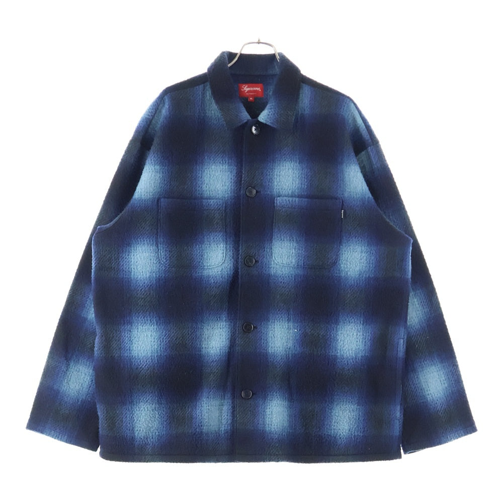 SUPREME(シュプリーム) 20AW Shadow Plaid Fleece Shirt シャドウ プレイド チェック フリース 長袖シャツ ブラック/ブルー
