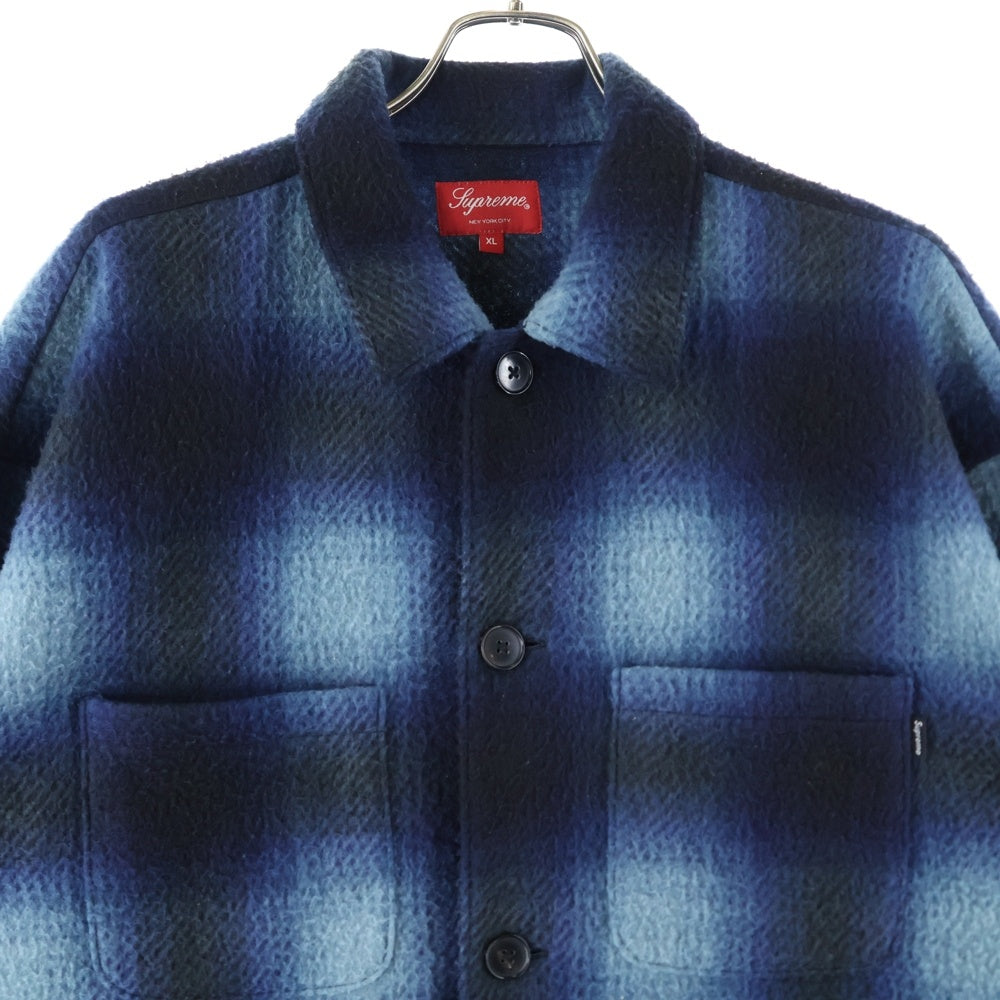SUPREME(シュプリーム) 20AW Shadow Plaid Fleece Shirt シャドウ プレイド チェック フリース 長袖シャツ ブラック/ブルー