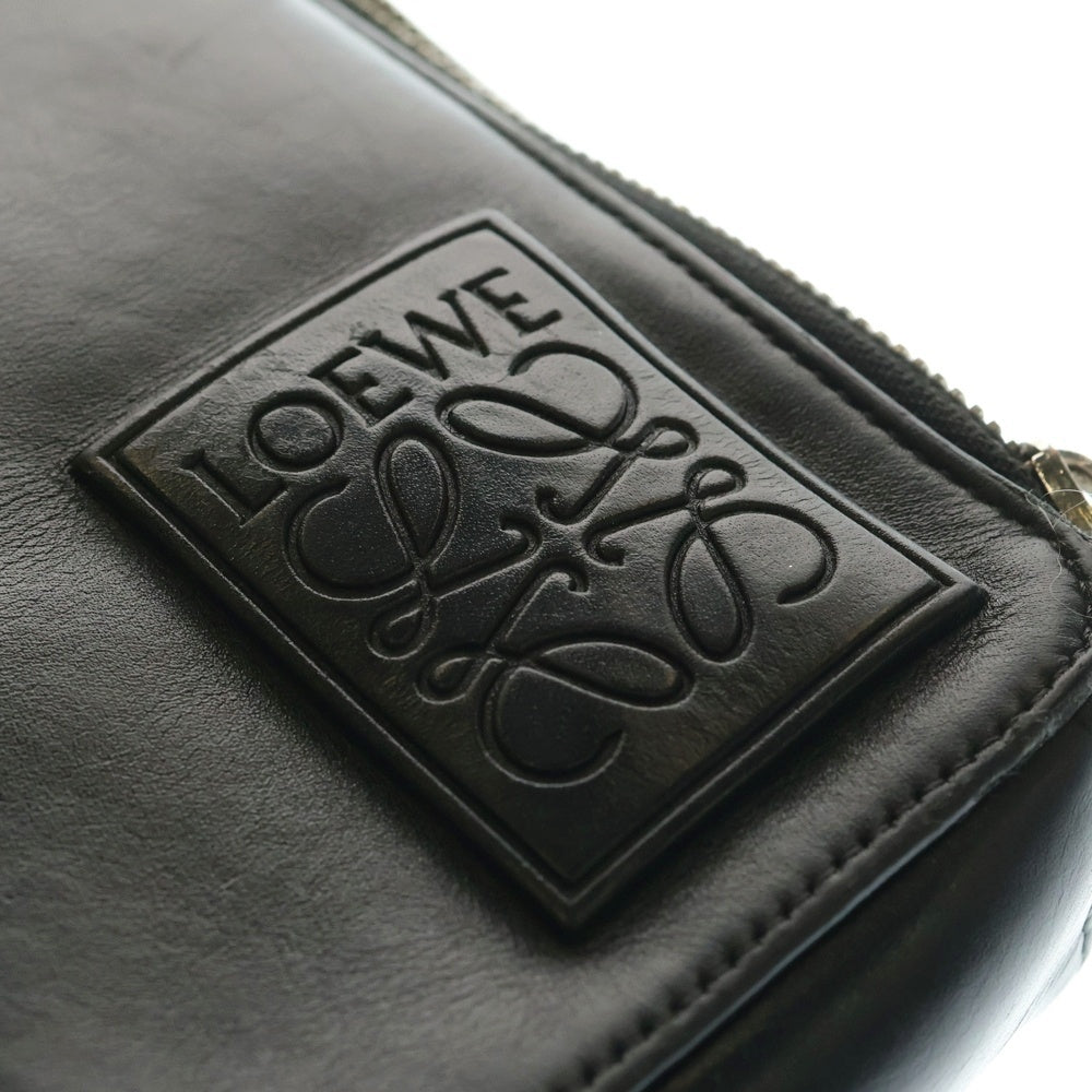 LOEWE(ロエベ) バーティカル クロスボディ ポケット レザー ポシェット ショルダーバッグ ブラック C565S59X01