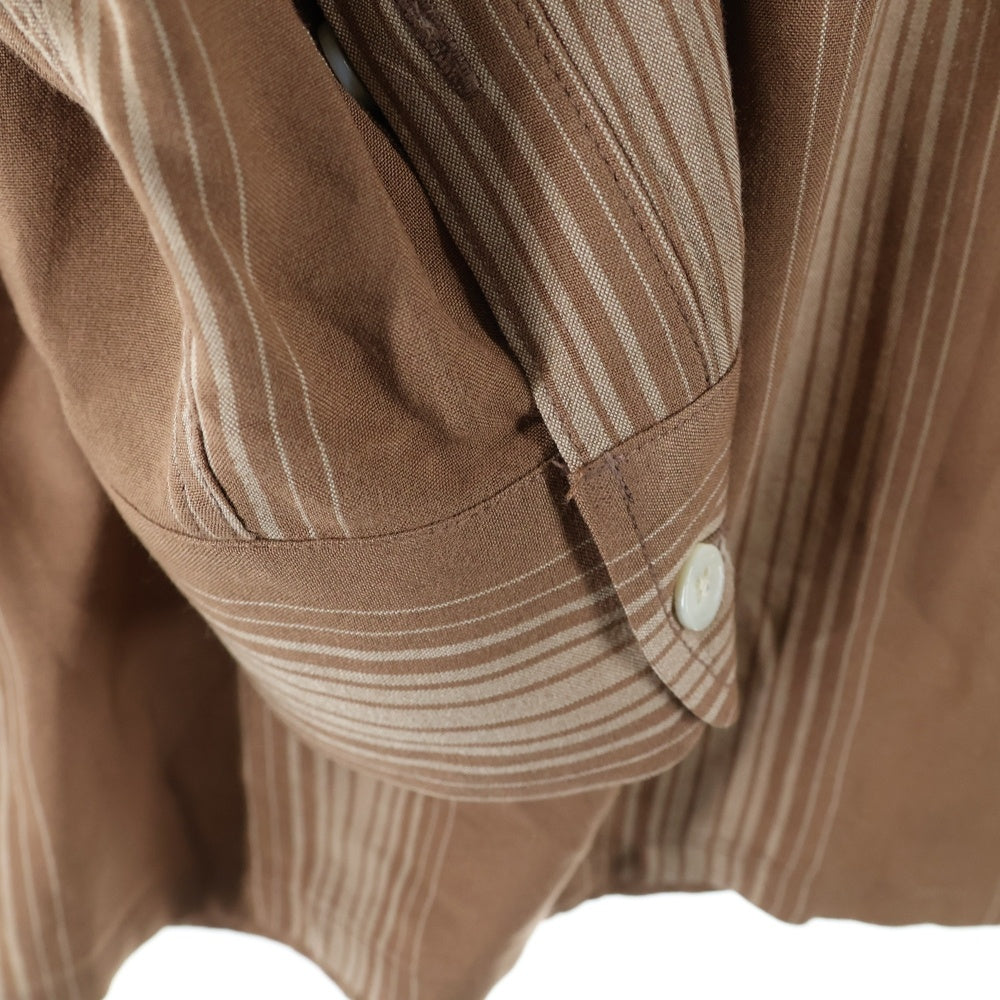 WACKO MARIA(ワコマリア) 22AW STRIPED OPEN COLLAR RAYON L/S SHIRT ストライプオープンカラー レーヨン 長袖シャツ ブラウン