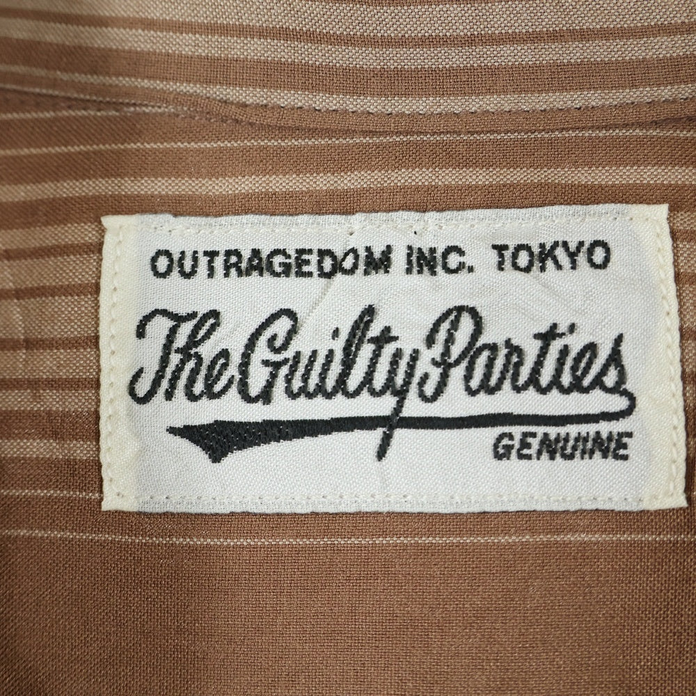 WACKO MARIA(ワコマリア) 22AW STRIPED OPEN COLLAR RAYON L/S SHIRT ストライプオープンカラー レーヨン 長袖シャツ ブラウン