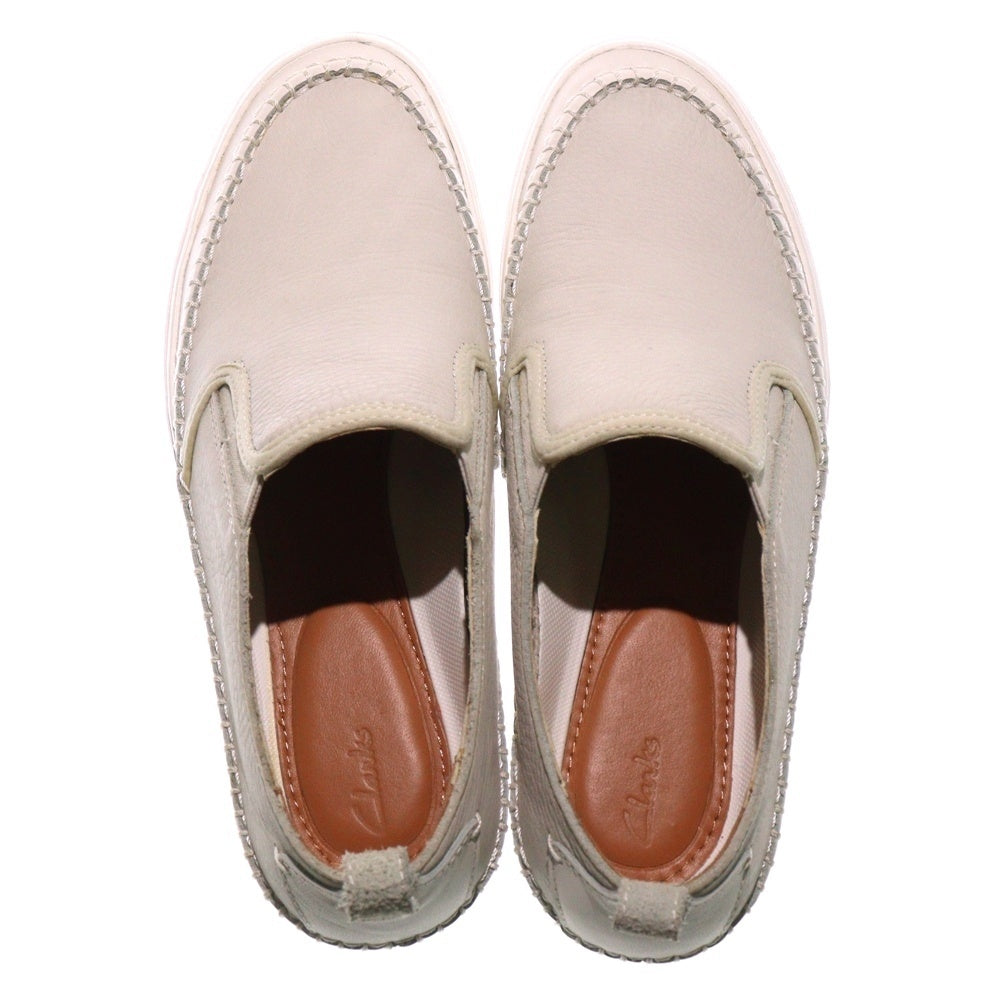 Clarks(クラークス) KESSELL SLIP ON ケセル レザー スリッポン ローカットスニーカー ホワイト US9/27cm 093J