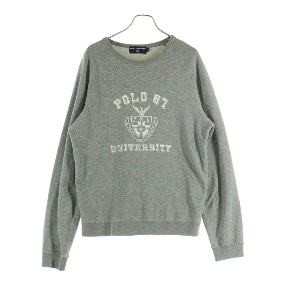 POLO SPORT RALPH LAUREN(ポロスポーツラルフローレン) カレッジプリント クルーネック スウェット トレーナー グレー