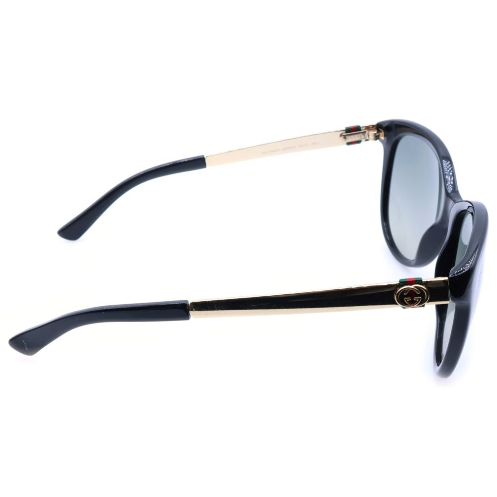 GUCCI(グッチ) サイドロゴ ウェリントンサングラス メガネ ブラック/ゴールド GG3784