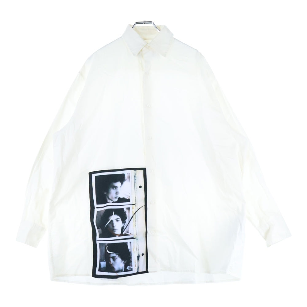 RAF SIMONS(ラフシモンズ) 17SS×ROBERT MAPPLETHORPE OVERSIZED SHIRT UNTITLED 1972 ロバート メイプルソープ サイドパッチ オーバーサイズ長袖シャツ ホワイト 171-208