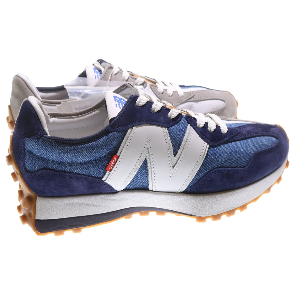 New Balance(ニューバランス) ×LEVI'S M327LVA デニム切替 ローカットスニーカー ブルー/ホワイト US8/26cm