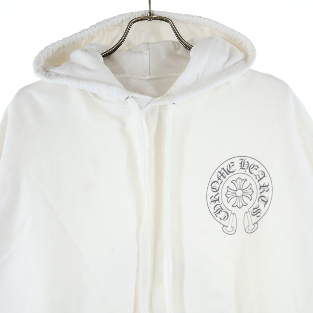 CHROME HEARTS(クロムハーツ) SWTSHRT PLVR LTD マイアミ限定 バックホースシュープリント スウェット プルオーバーパーカー ホワイト