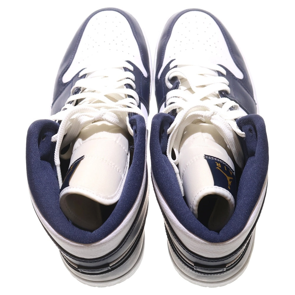 NIKE(ナイキ) AIR JORDAN 1 MID WHITE NAVY YELLOW エアジョーダン1 ミッドカットスニーカー マルチ US10/28cm 554724-131