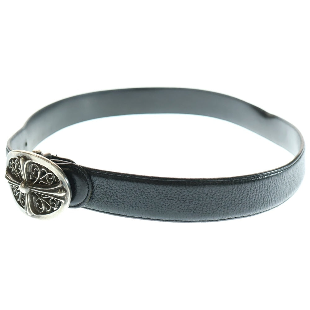 CHROME HEARTS(クロムハーツ) OVAL CROSS STRAP1.5クラシックオーバルクロスバックル レザーベルト シルバー