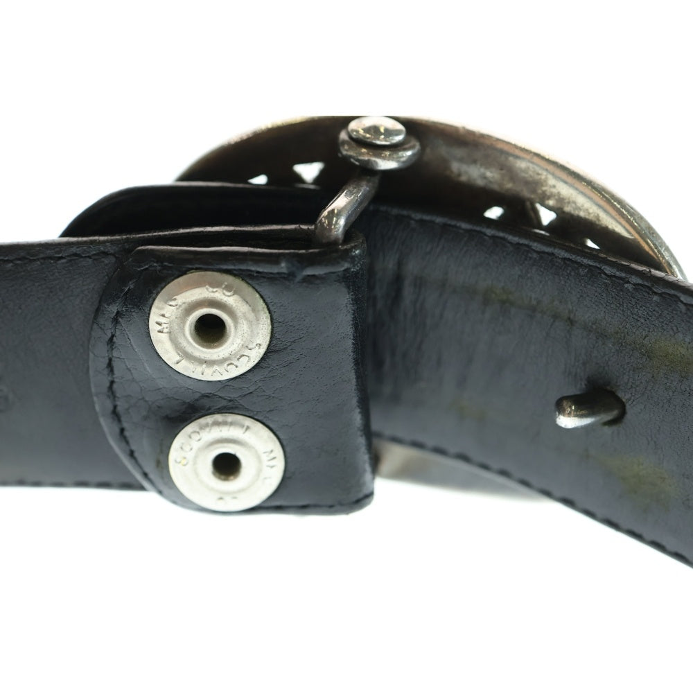 CHROME HEARTS(クロムハーツ) OVAL CROSS STRAP1.5クラシックオーバルクロスバックル レザーベルト シルバー