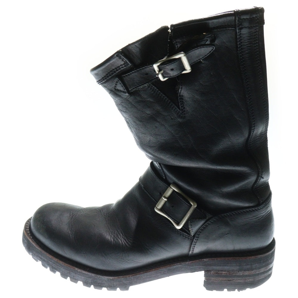 ISAMU KATAYAMA BACKLASH(イサムカタヤマバックラッシュ) ダブルショルダーレザー エンジニアブーツ ブラック