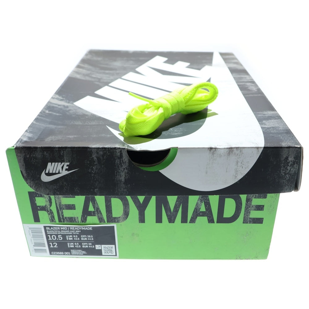 NIKE(ナイキ) ×READYMADE BLAZER MID レディメイド ブレーザー ミッドカットスニーカー ブラック US10.5/28.5cm CZ3589-001