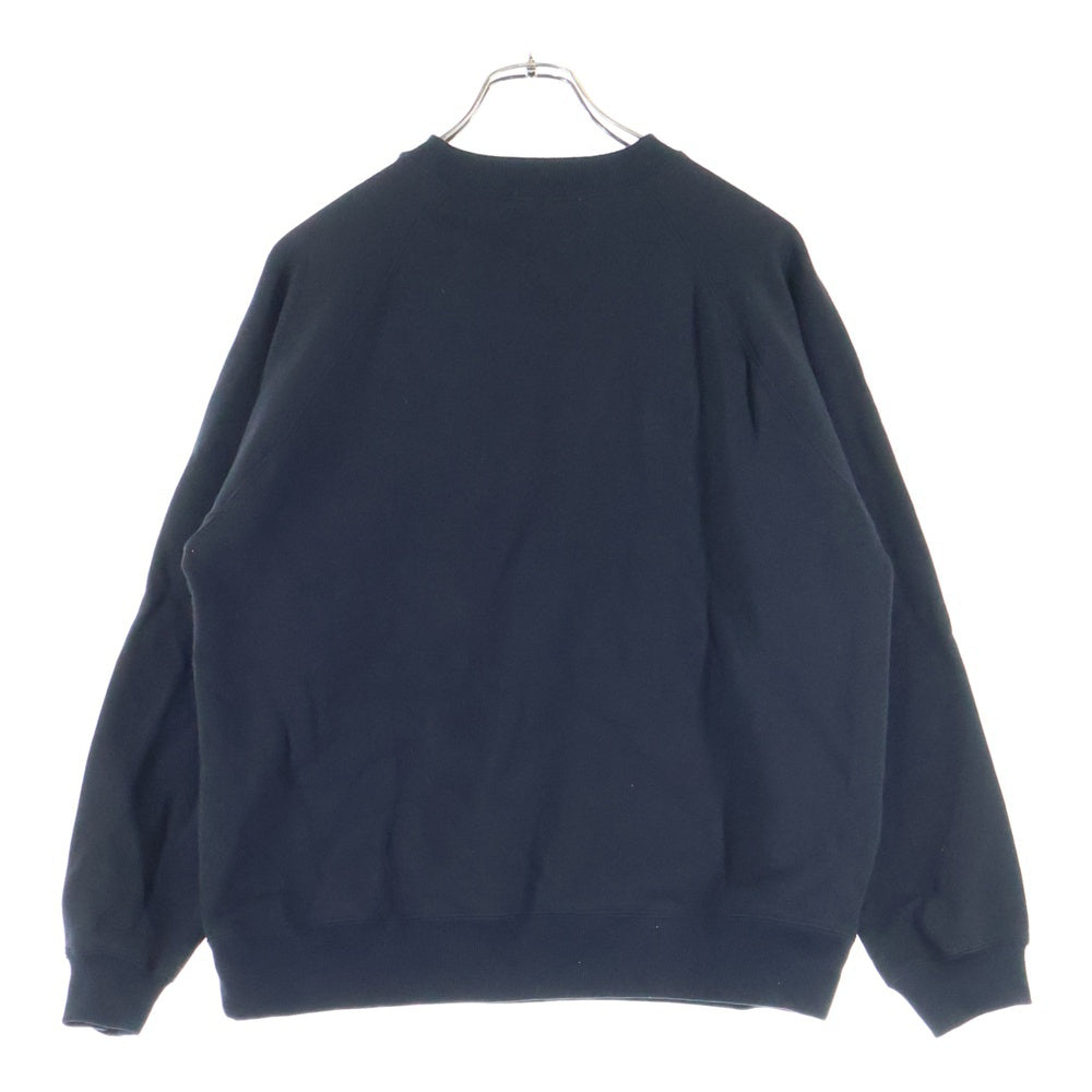 Mercedes Anchor Inc.(メルセデスアンカーインク) RAGLAN CREW SWEAT フロントロゴエンブロイダリー ラグラン クルーネックスウェットトレーナー ブラック