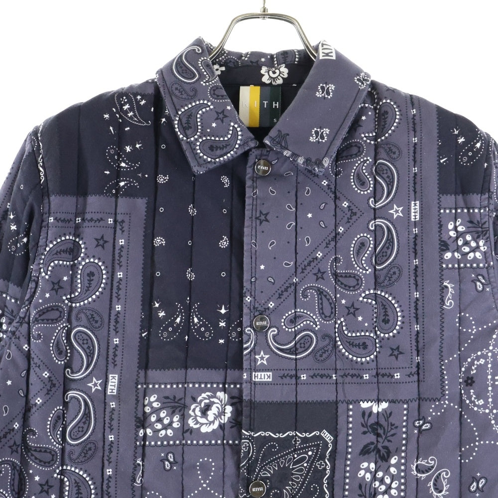 KITH(キス) 21SS CARMINE COACHES JACKET STADIUM カーマイン ペイズリー コーチジャケット パープル