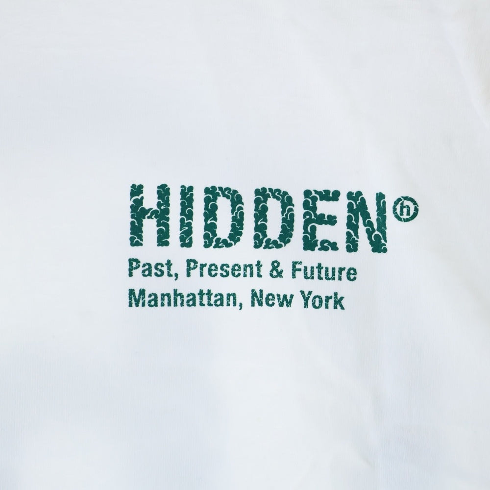 HIDDEN NY(ヒドゥン ニューヨーク) ロゴプリント クルーネック半袖Tシャツ カットソー ホワイト