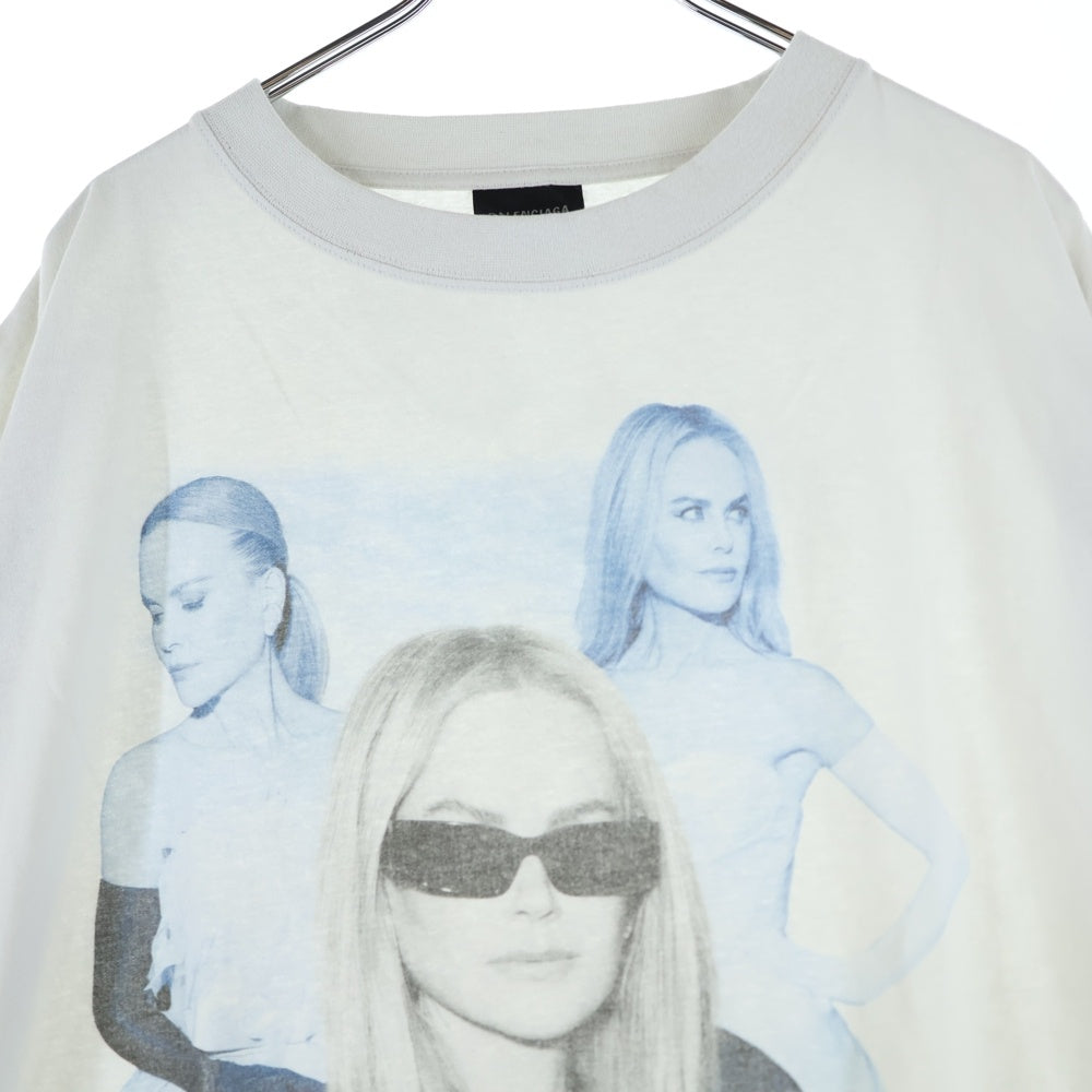BALENCIAGA(バレンシアガ) 25SS NICOLE KIDMAN ニコール キッドマン プリント クルーネック 半袖Tシャツ カットソー グレー 826344 TSVW3