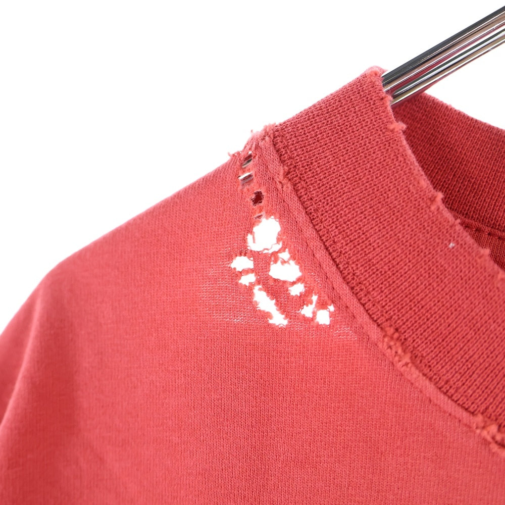 BALENCIAGA(バレンシアガ) 25SS ISABELLE イザベラ ダメージ加工 プリント クルーネック 半袖Tシャツ カットソー レッド 826344 TSVV6