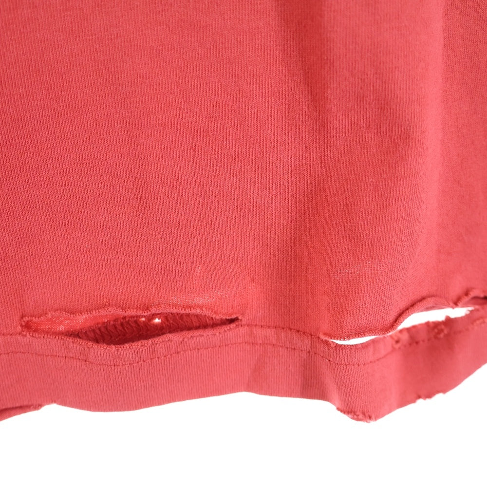 BALENCIAGA(バレンシアガ) 25SS ISABELLE イザベラ ダメージ加工 プリント クルーネック 半袖Tシャツ カットソー レッド 826344 TSVV6