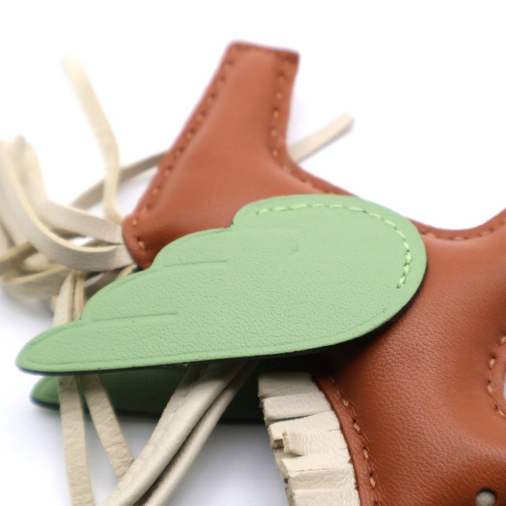 HERMES(エルメス) ペガサスチャーム PM レザーストラップ ブラウン/グリーン B刻印