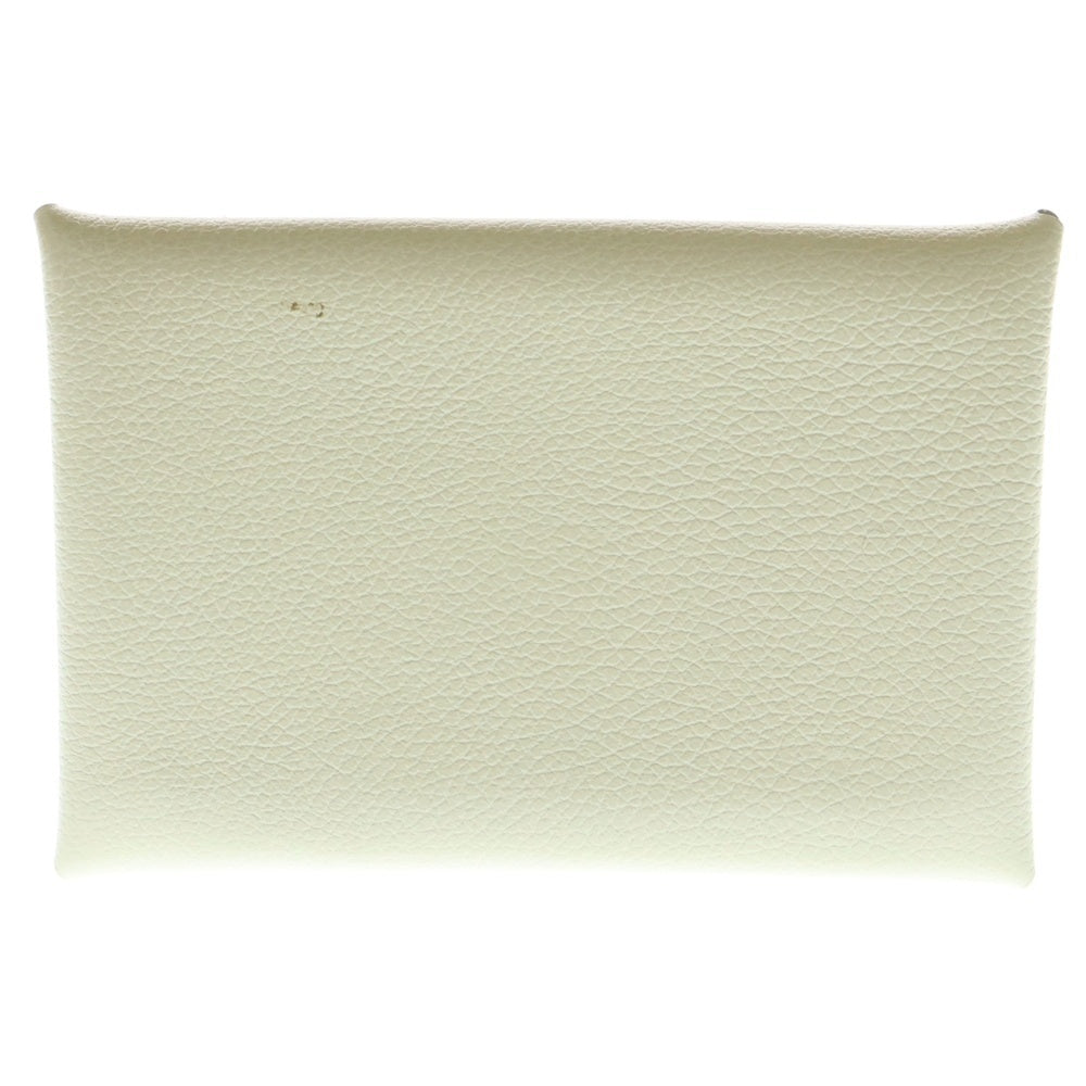 HERMES(エルメス) カルヴィ ナタ レザー カードケース ホワイト シルバー金具 B刻印