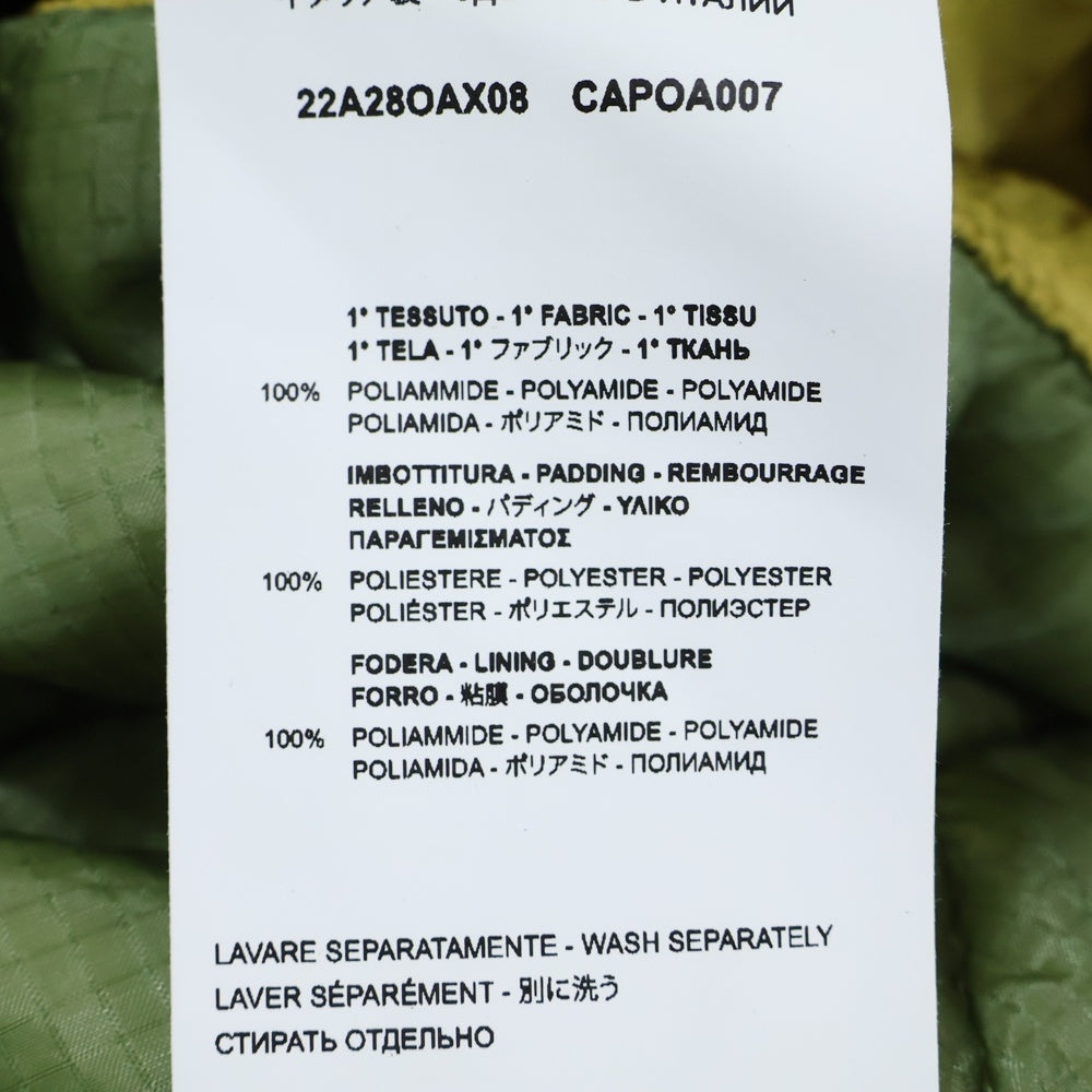 OAMC(オーエーエムシー) 22AW OVERDYED M-65 LINER オーバーダイ キルティング サイドカット ライナー ノーカラージャケット カーキ 22A28OAX08